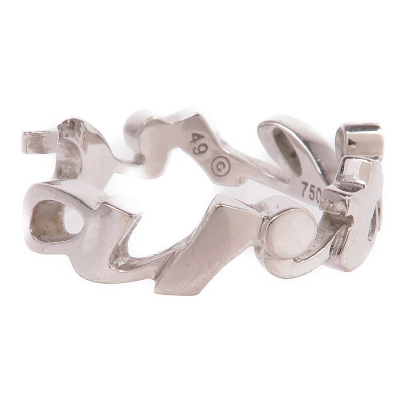 CARTIER 18K白金Signature Ring戒指Cartier#49/US#5-2