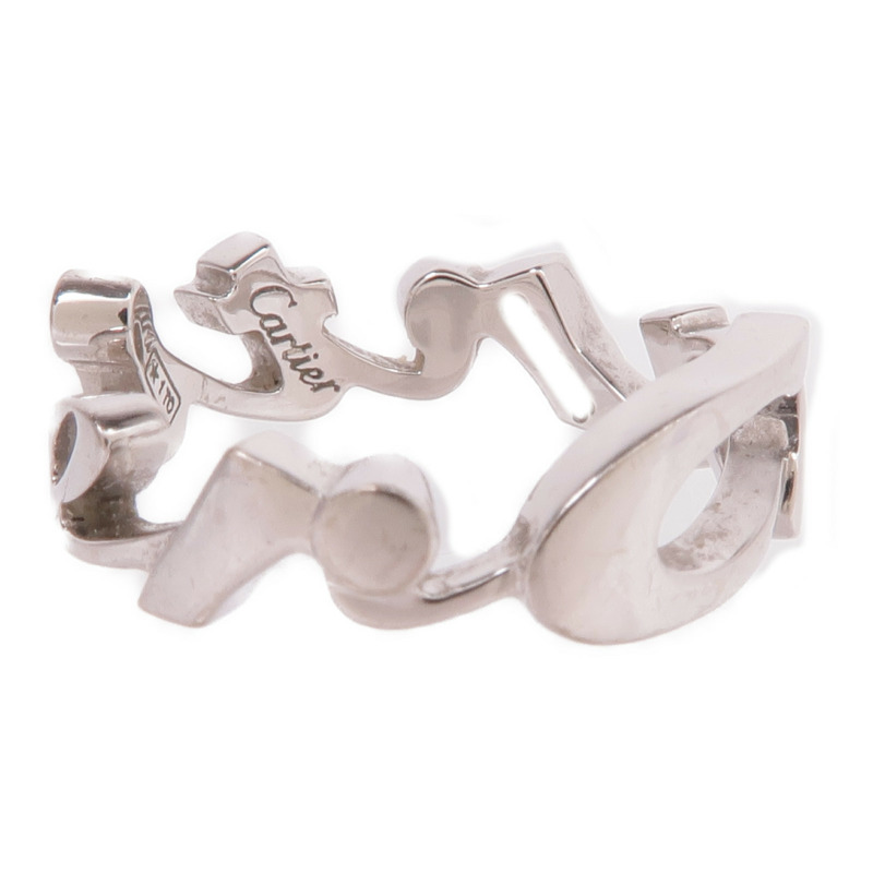 CARTIER 18K白金Signature Ring戒指Cartier#49/US#5-3