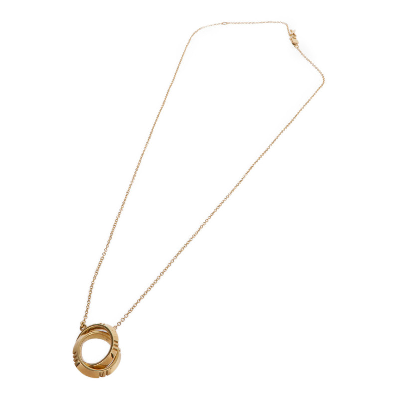 TIFFANY&CO 18K黃金Atlas X closed interlocking Pendant項鍊-3