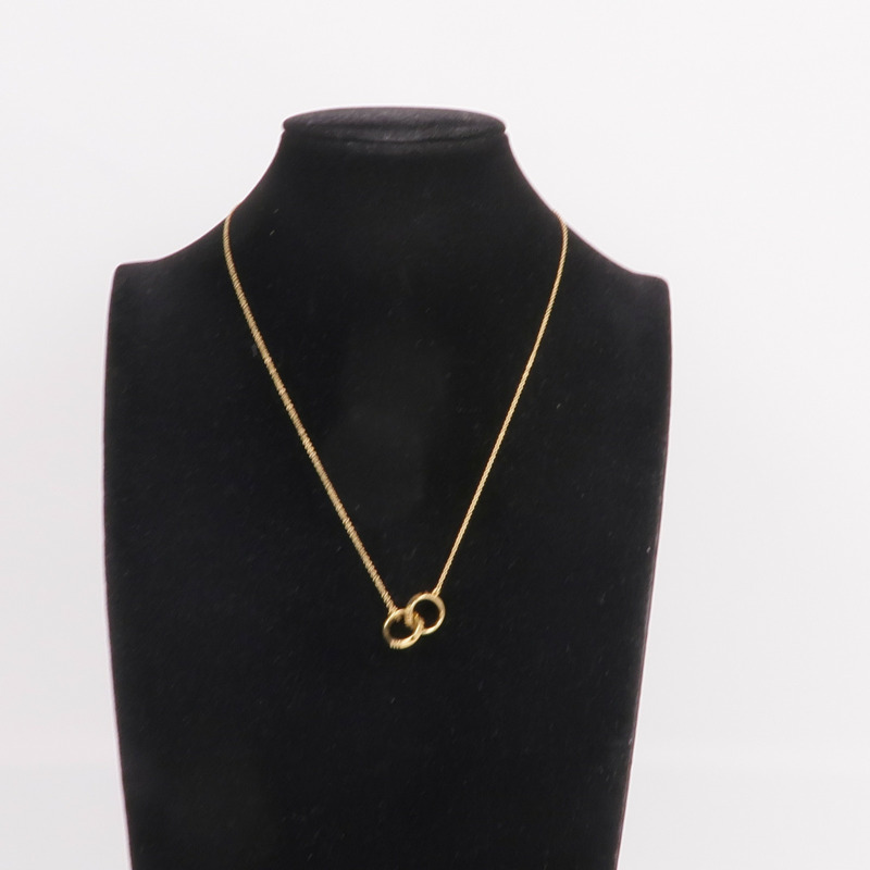 TIFFANY&CO 18K黃金Atlas X closed interlocking Pendant項鍊-9