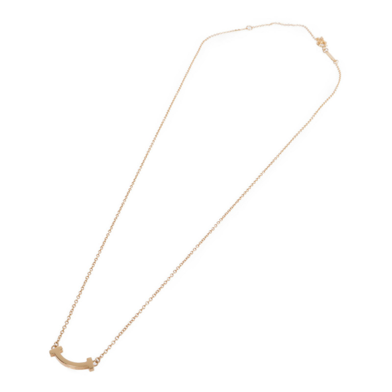 TIFFANY&CO 18K玫瑰金T Smile Necklace項鍊-3