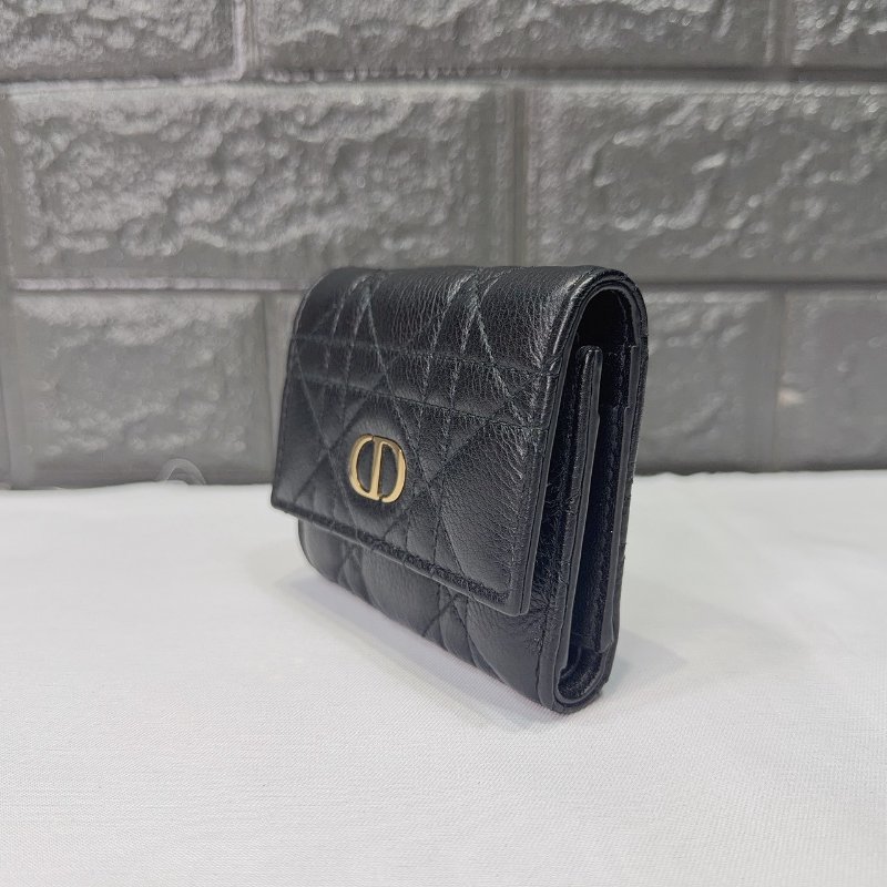 DIOR CARO藤格紋三折短夾-2