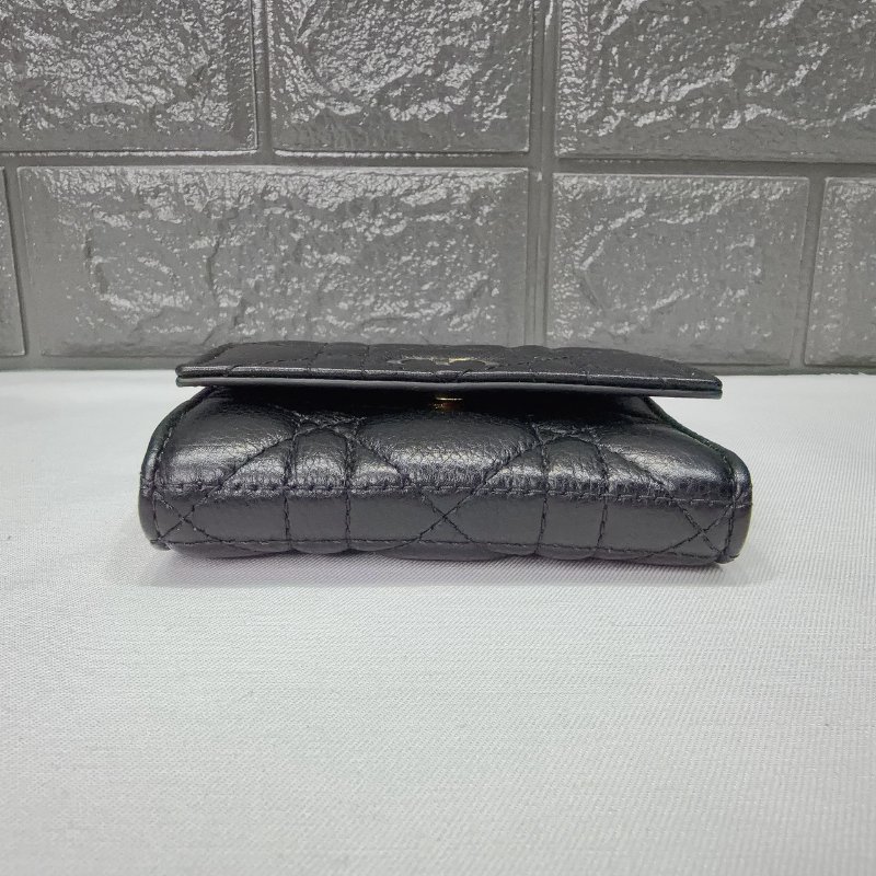 DIOR CARO藤格紋三折短夾-7