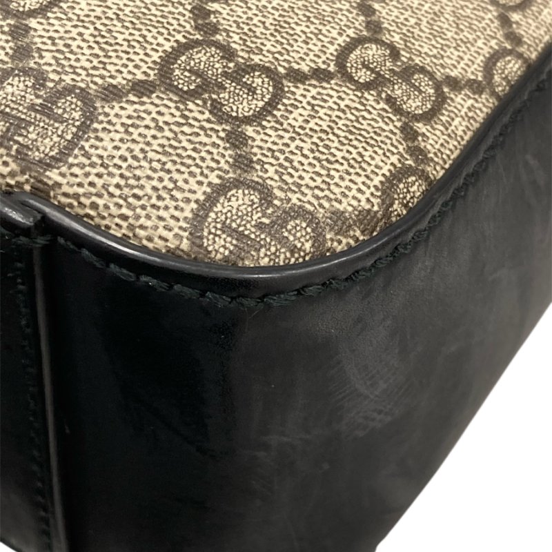 GUCCI 古馳 473878 黑GG老花 郵差側背包 杏色-7