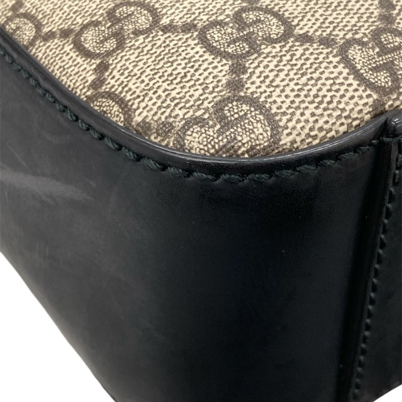 GUCCI 古馳 473878 黑GG老花 郵差側背包 杏色-8