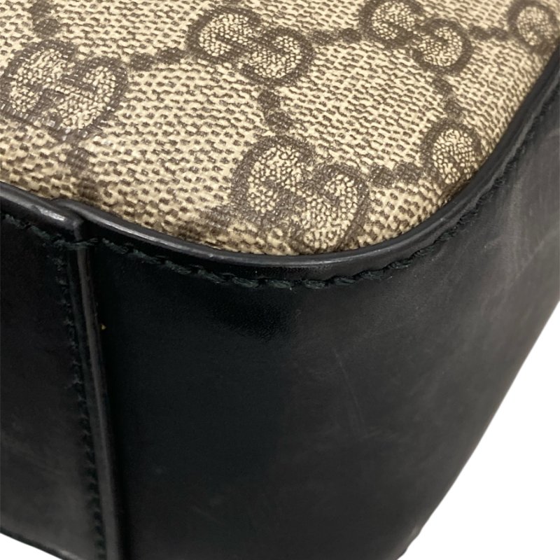 GUCCI 古馳 473878 黑GG老花 郵差側背包 杏色-9