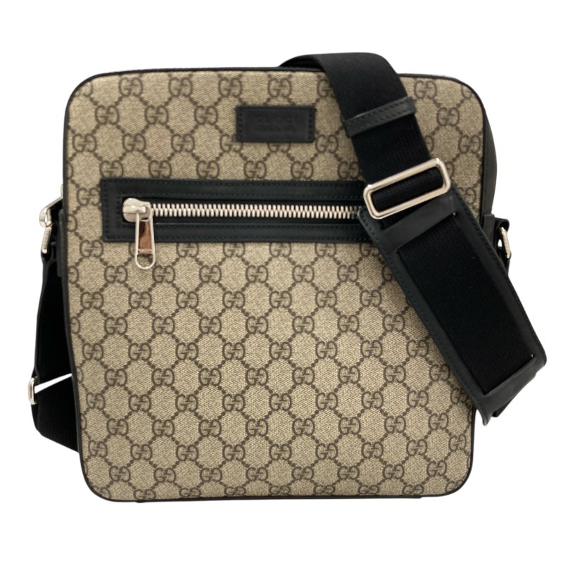 GUCCI 古馳 473878 黑GG老花 郵差側背包 杏色-12