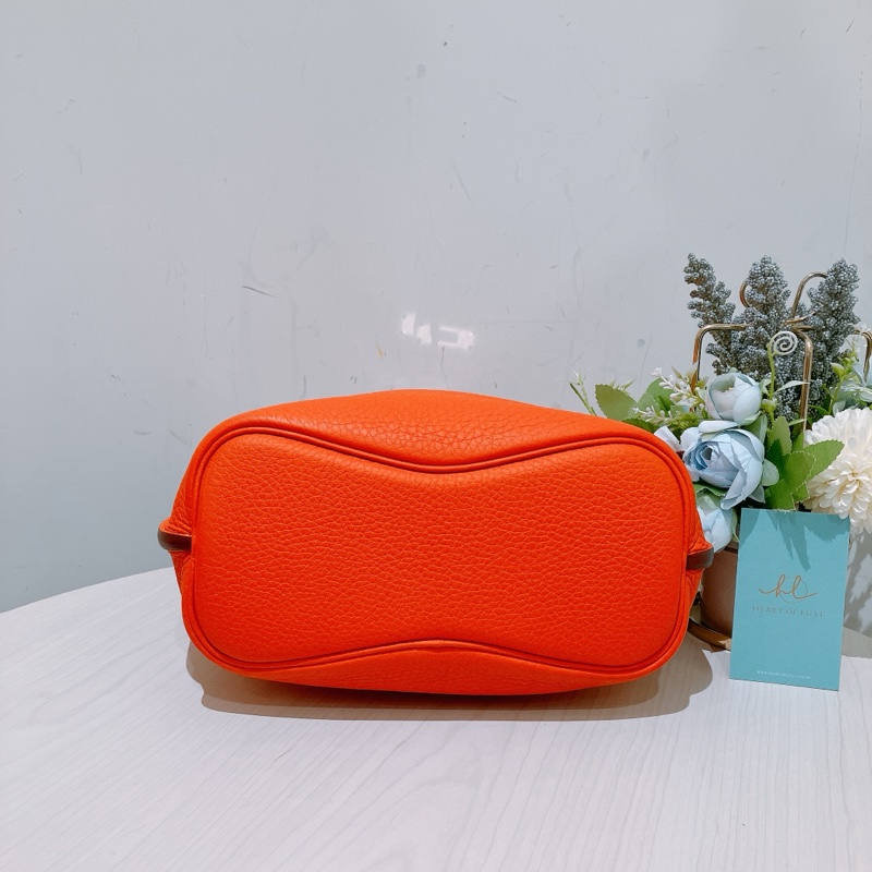 TK1889 Hermes 愛馬仕 凱莉扣帶 單肩 斜挎 So Kelly 22cm Togo Orange X PHW-4