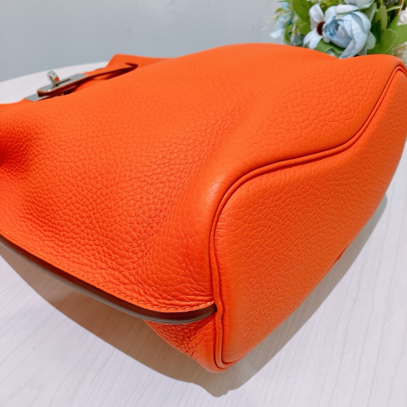 TK1889 Hermes 愛馬仕 凱莉扣帶 單肩 斜挎 So Kelly 22cm Togo Orange X PHW-5