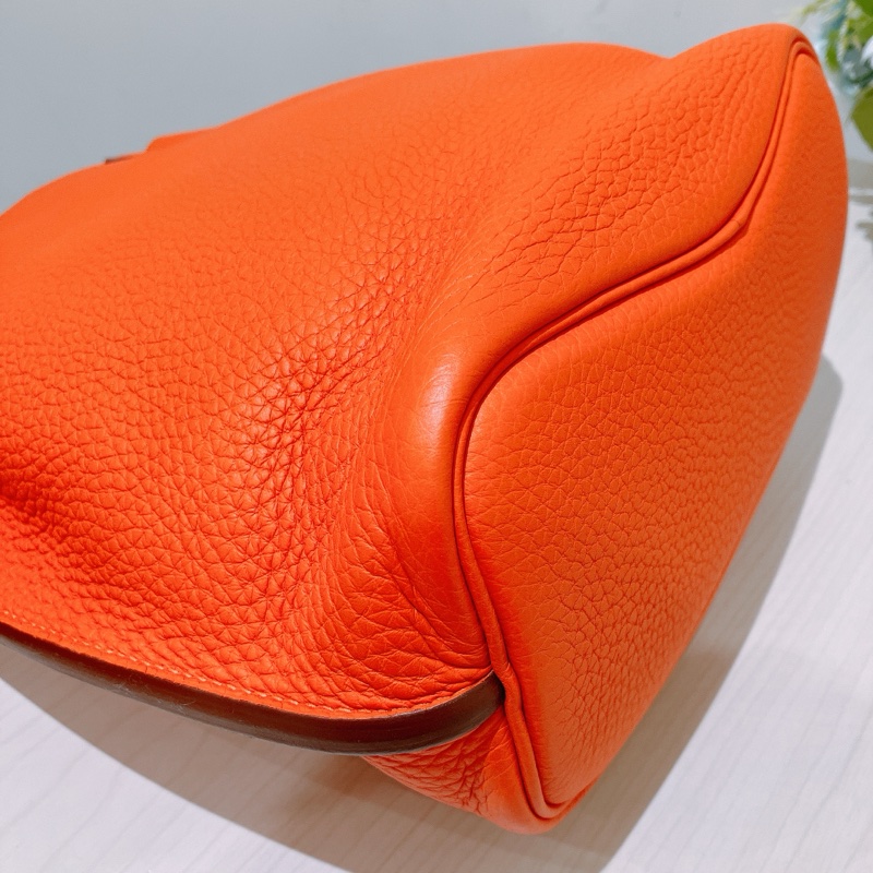 TK1889 Hermes 愛馬仕 凱莉扣帶 單肩 斜挎 So Kelly 22cm Togo Orange X PHW-7