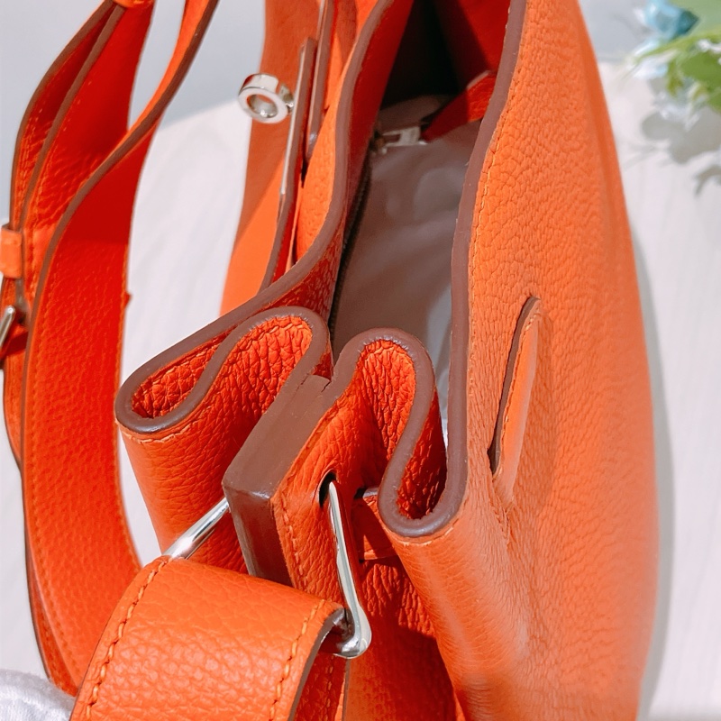 TK1889 Hermes 愛馬仕 凱莉扣帶 單肩 斜挎 So Kelly 22cm Togo Orange X PHW-9