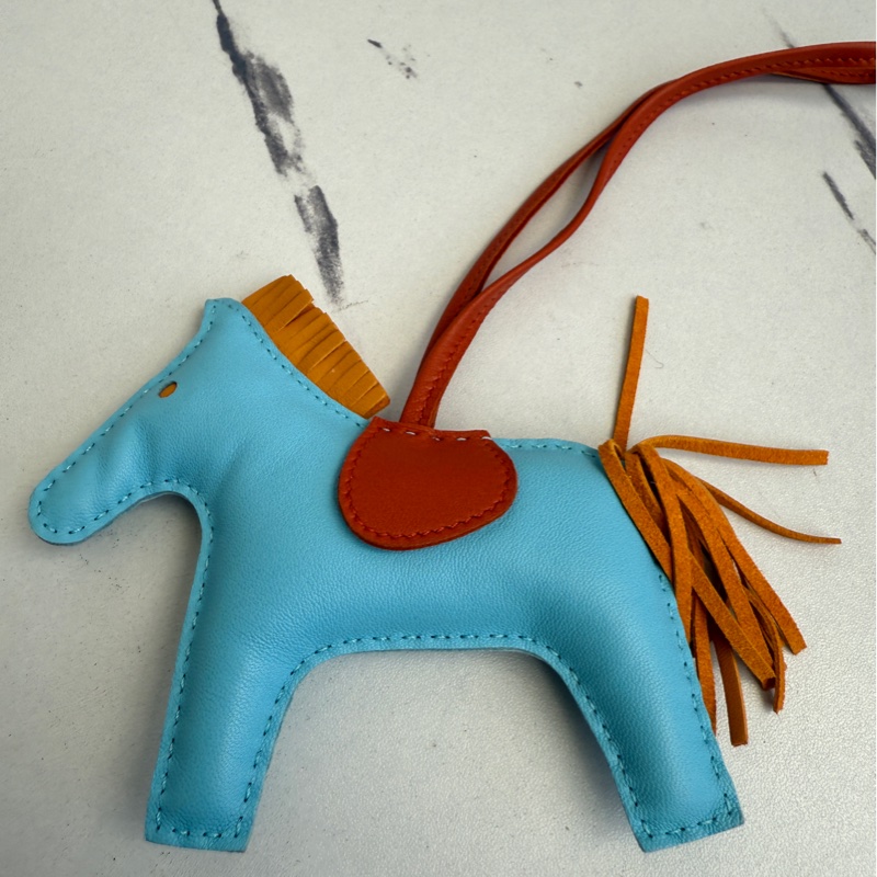 Hermes超可愛藍色大馬吊飾-0