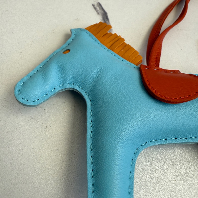 Hermes超可愛藍色大馬吊飾-1