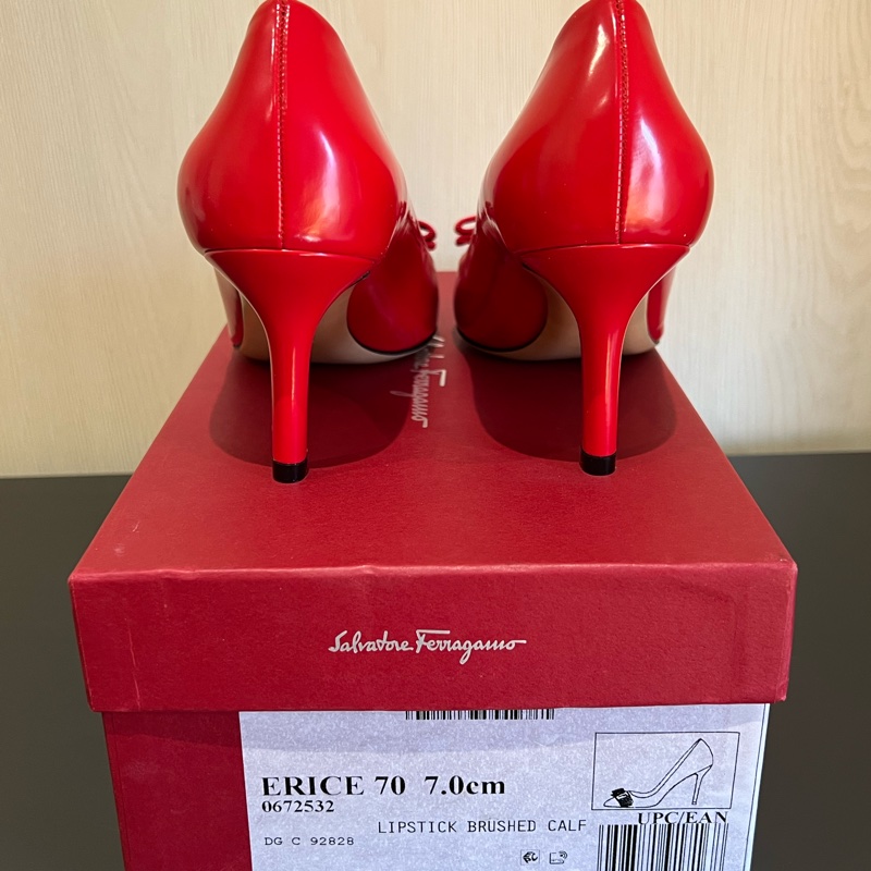 Salvatore Ferragamo 菲拉格慕 超美紅色漆面跟鞋 晚宴鞋 婚鞋（全新）-4