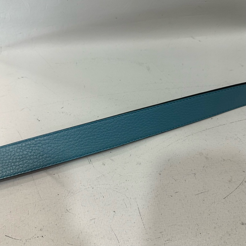 Gucci 643847 藍黑色雙面銀釦皮帶 90/36-17