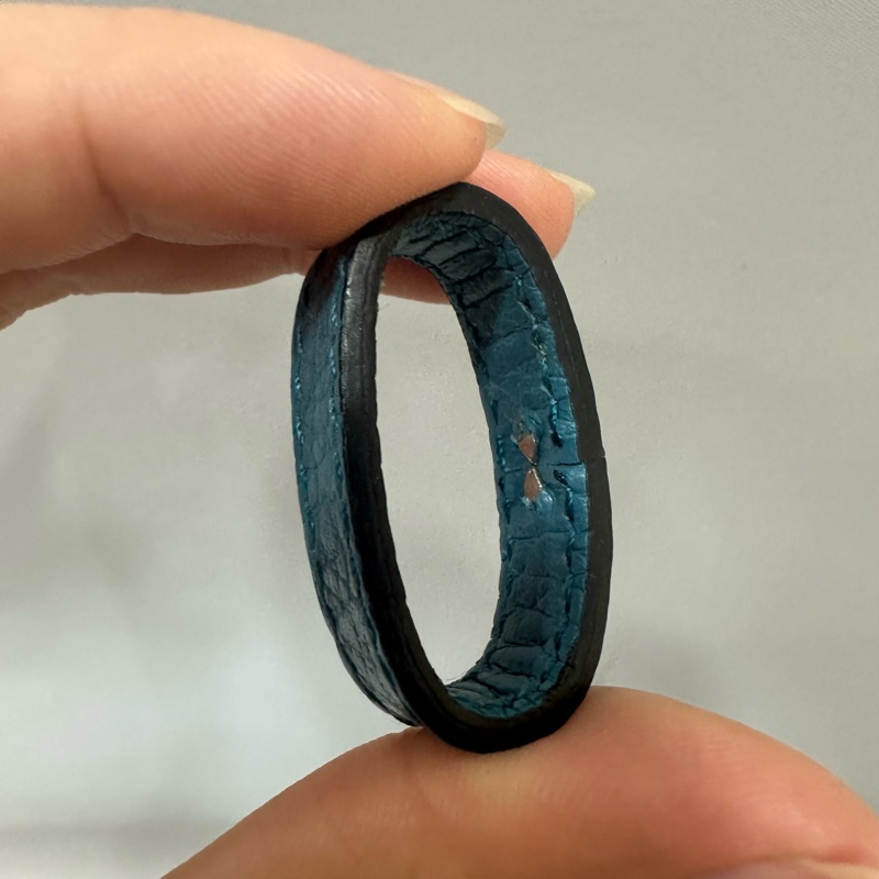 Gucci 643847 藍黑色雙面銀釦皮帶 90/36-19