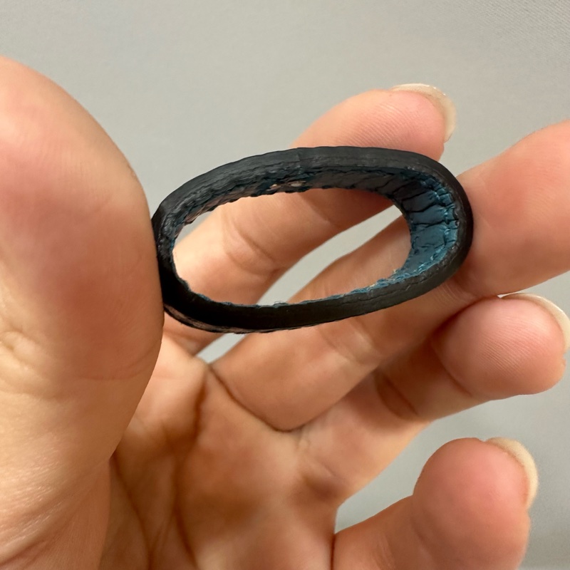 Gucci 643847 藍黑色雙面銀釦皮帶 90/36-20