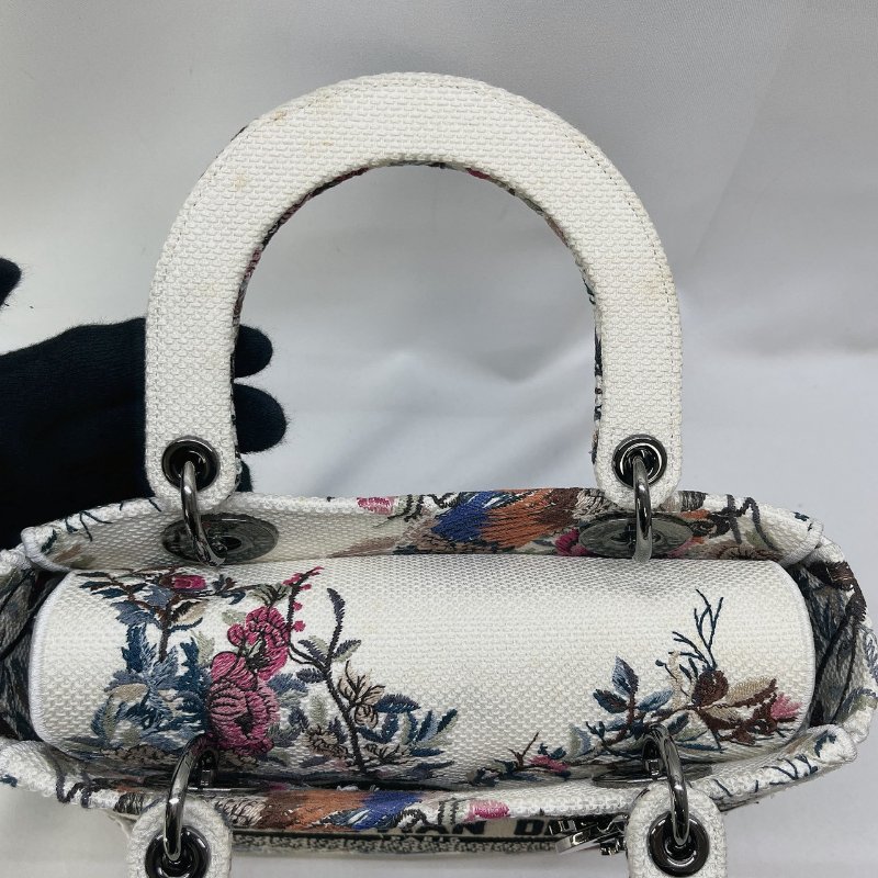 DIOR Lady D-Lite中款刺繡黛妃包-6