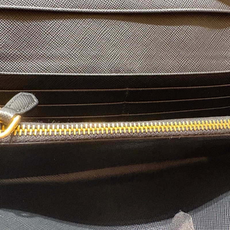 PRADA Saffiano Wallet 經典皮革長夾 黑色-3