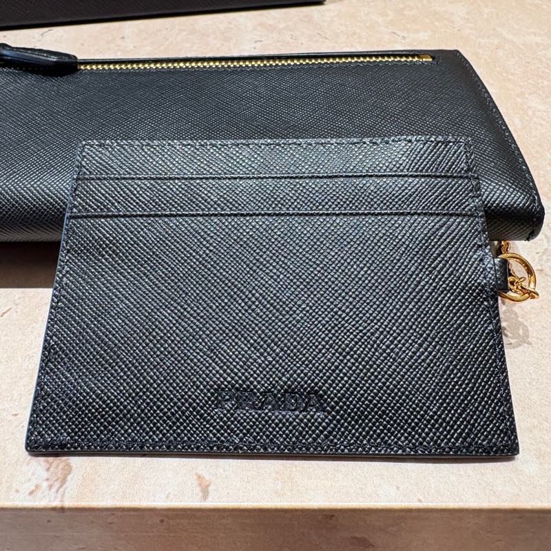 PRADA Saffiano Wallet 經典皮革長夾 黑色-11