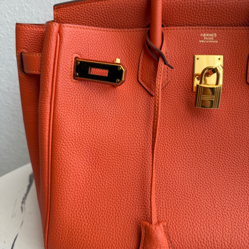 Hermes birkin30 9j橘 金釦！ 超好看的橘色-1