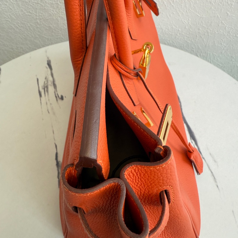 Hermes birkin30 9j橘 金釦！ 超好看的橘色-3