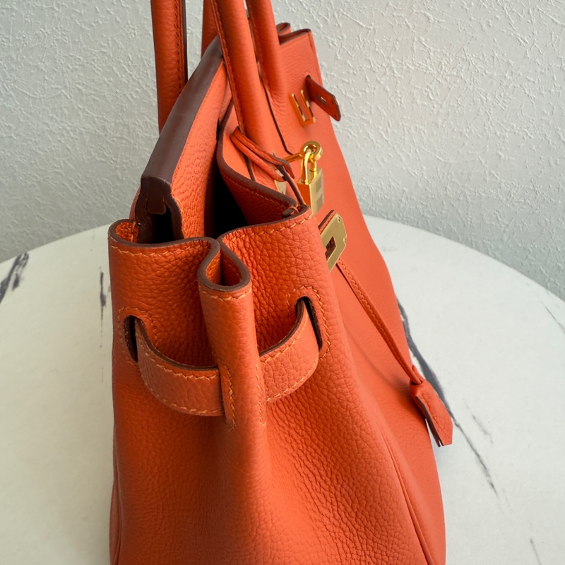Hermes birkin30 9j橘 金釦！ 超好看的橘色-4