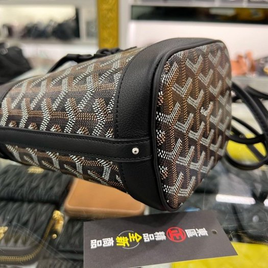 東區正精品㊣GOYARD Mini bucket bag 全新黑色迷你水桶包手提斜背包兩用包 Petit Flot RZ5726-5