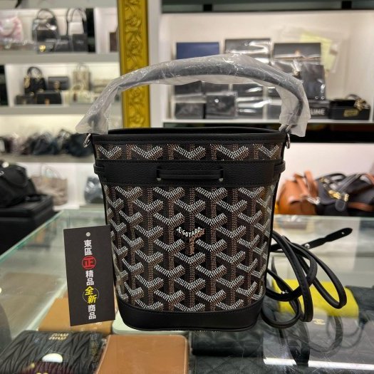 東區正精品㊣GOYARD Mini bucket bag 全新黑色迷你水桶包手提斜背包兩用包 Petit Flot RZ5726-8