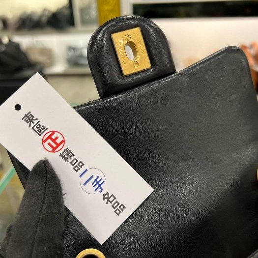 東區正精品㊣CHANEL MINI COCO 17CM AS1786 香奈兒黑色羊皮金球調節釦金鍊菱格紋方胖斜背包 RZ5728-2