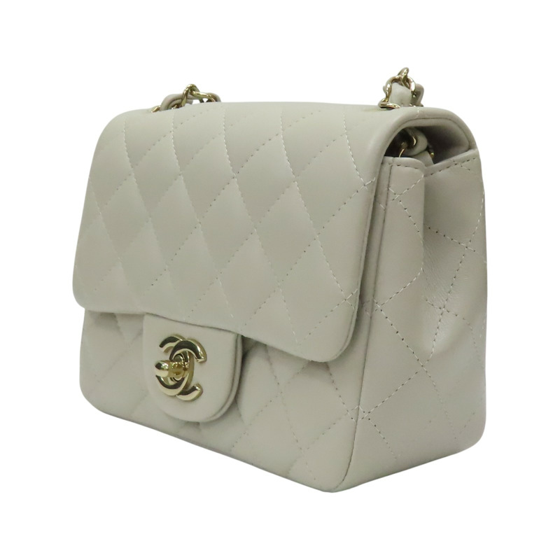 灰色 菱格紋 羊皮 鍊帶 COCO17 肩背包 A35200【CHANEL 香奈兒】 A35200-2