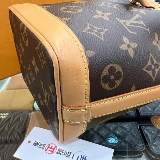 東區正精品㊣ LV M81266 NANO NOE 迷你字紋束口水桶包手提斜背兩用包 RZ5944-7