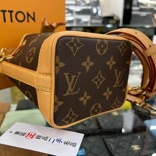 東區正精品㊣ LV M81266 NANO NOE 迷你字紋束口水桶包手提斜背兩用包 RZ5944-9