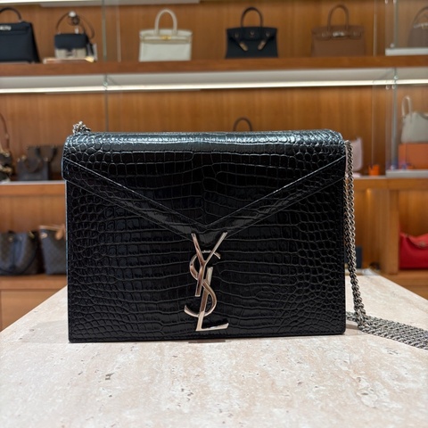 YSL Cassandra 鱷魚壓紋信封鏈條包