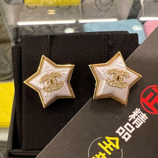 東區正精品㊣CHANEL ABC401 香奈兒金色雙C LOGO星星針式耳環 RZ5697-0