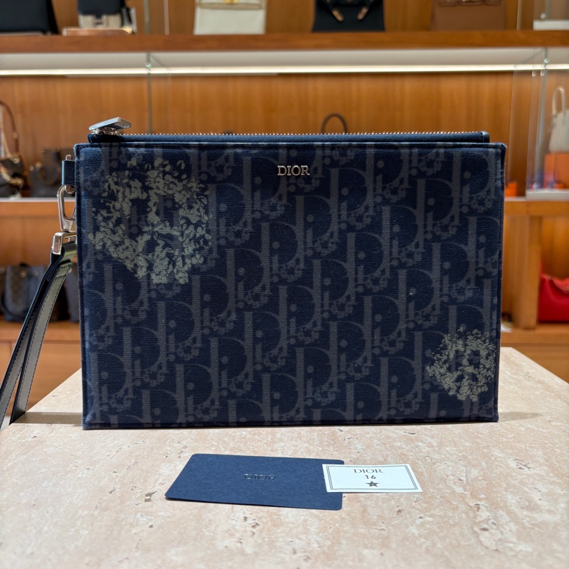 Dior Oblique Denim Tears A5 Flat Pouch 奧迪 A5手拿包-0