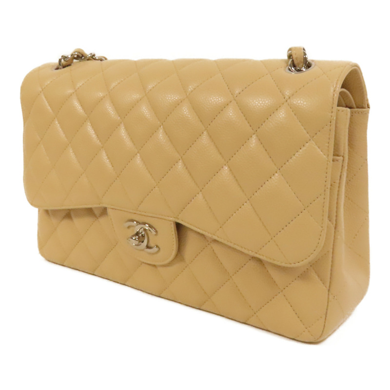 CHANEL 牛皮皮革Jumbo銀扣鏈帶肩背袋-2