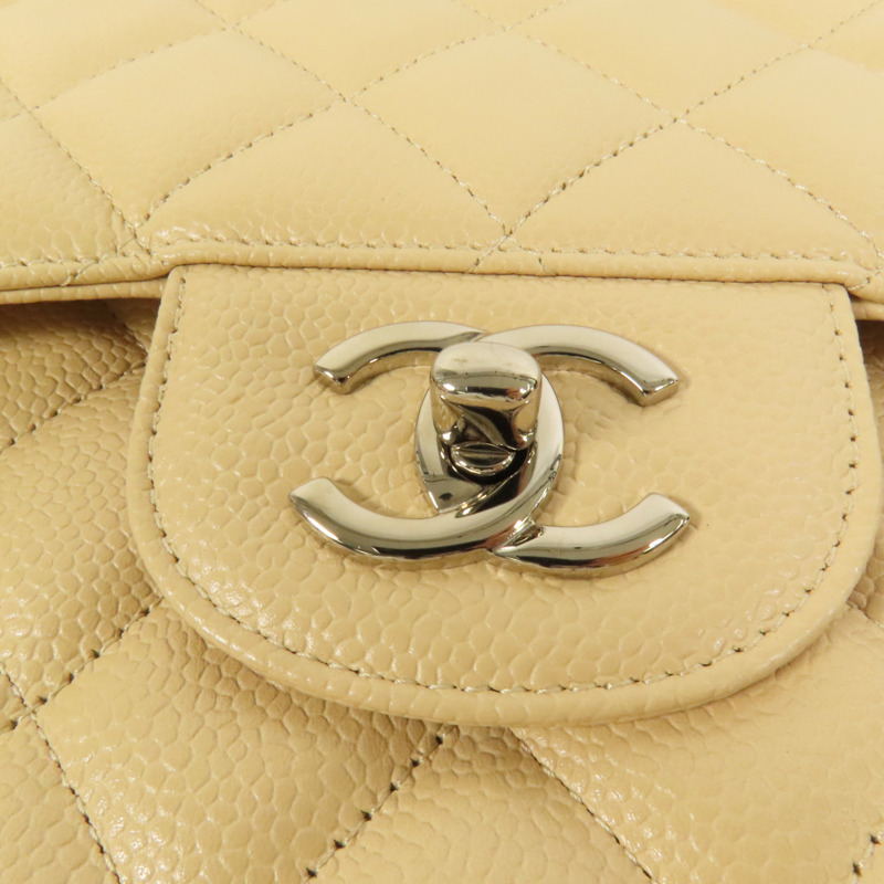 CHANEL 牛皮皮革Jumbo銀扣鏈帶肩背袋-5