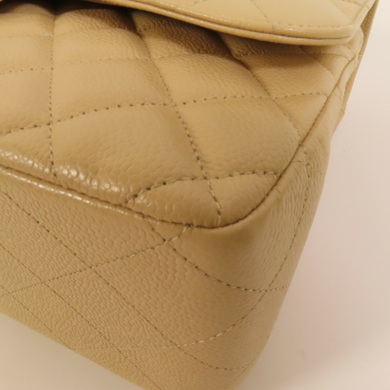 CHANEL 牛皮皮革Jumbo銀扣鏈帶肩背袋-10