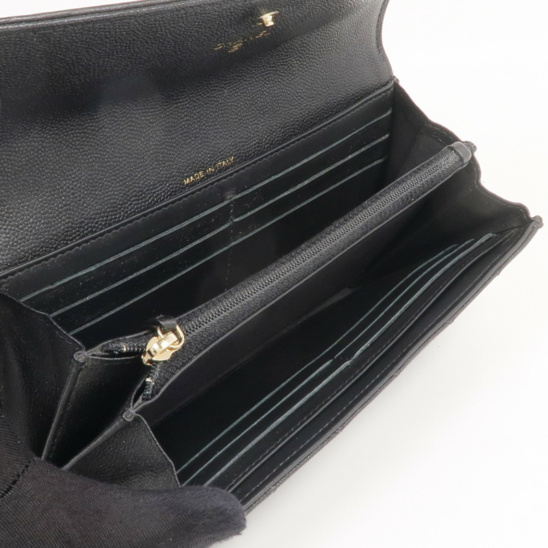 CHANEL 牛皮皮革Boy Long Wallet金扣長錢包-11