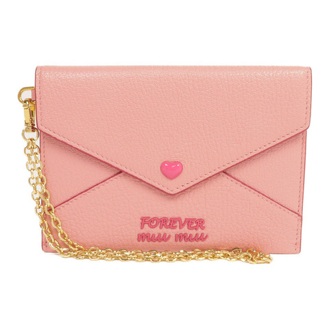 Miu Miu 牛皮皮革Pouch金扣手拿包