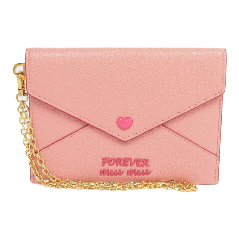 Miu Miu 牛皮皮革Pouch金扣手拿包-0