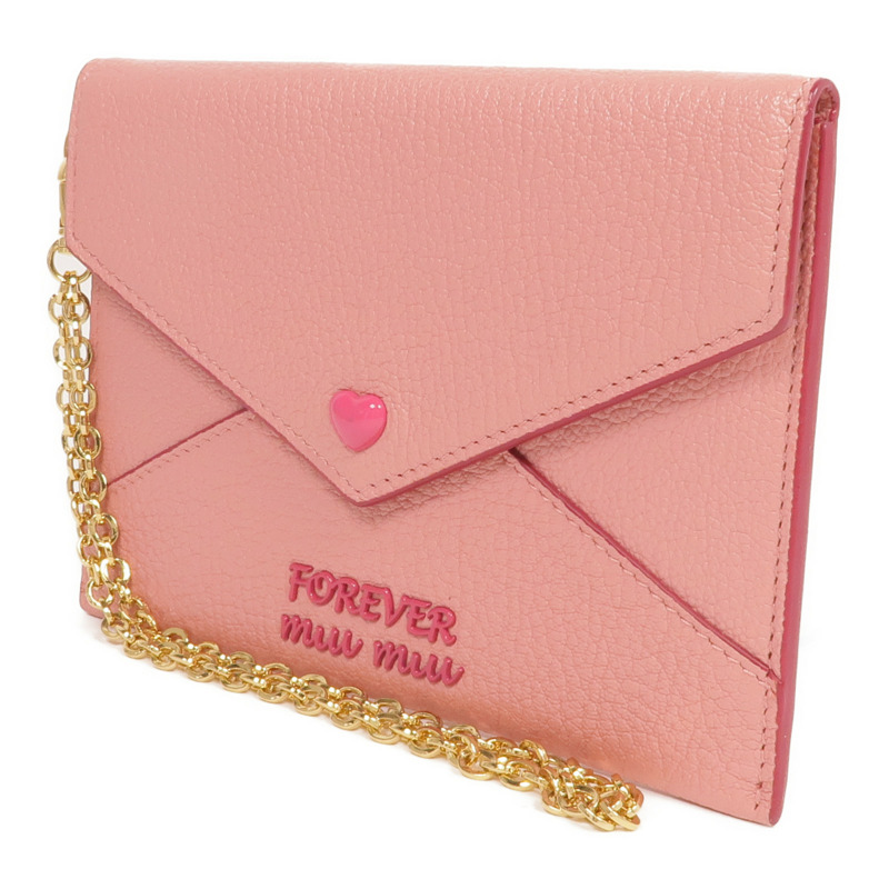 Miu Miu 牛皮皮革Pouch金扣手拿包-2