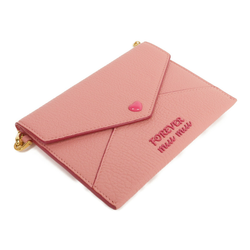 Miu Miu 牛皮皮革Pouch金扣手拿包-3