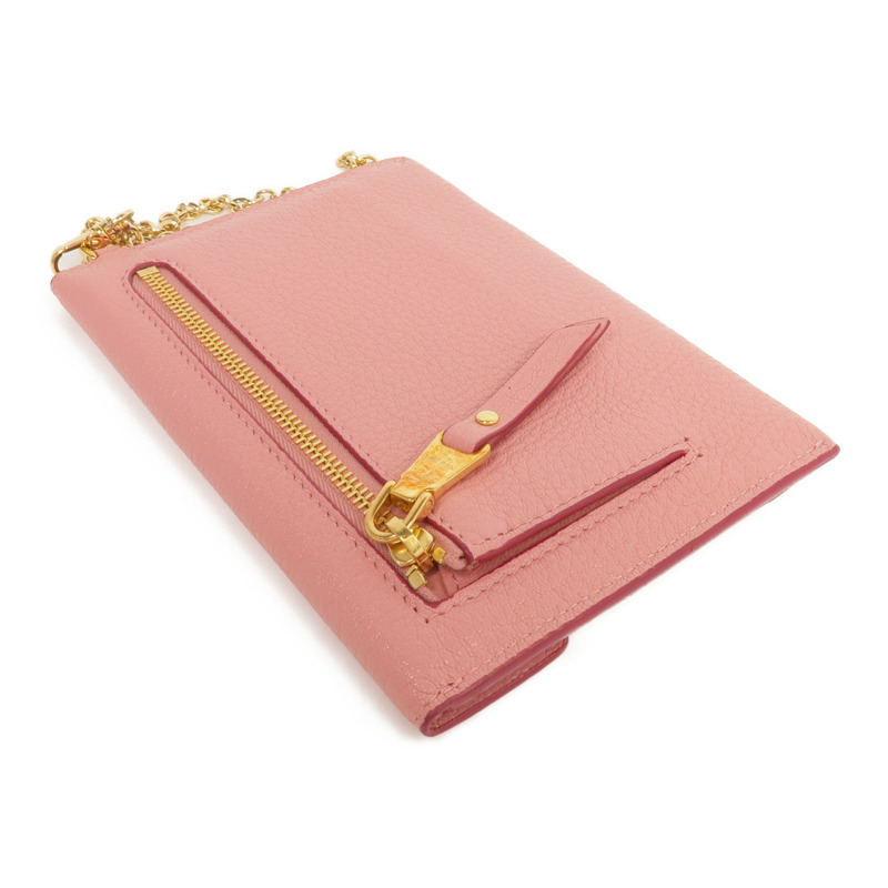 Miu Miu 牛皮皮革Pouch金扣手拿包-4