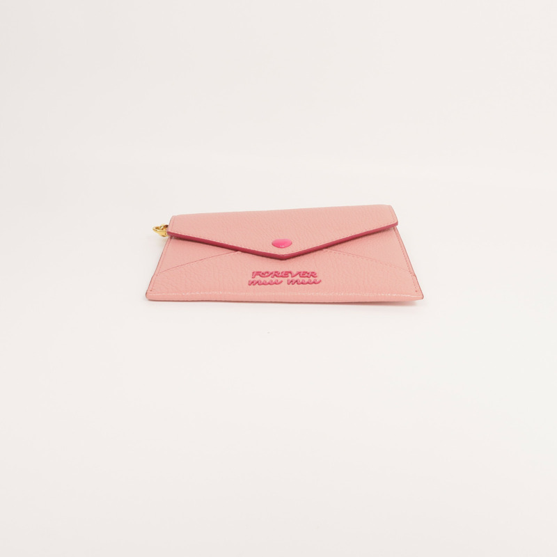 Miu Miu 牛皮皮革Pouch金扣手拿包-5