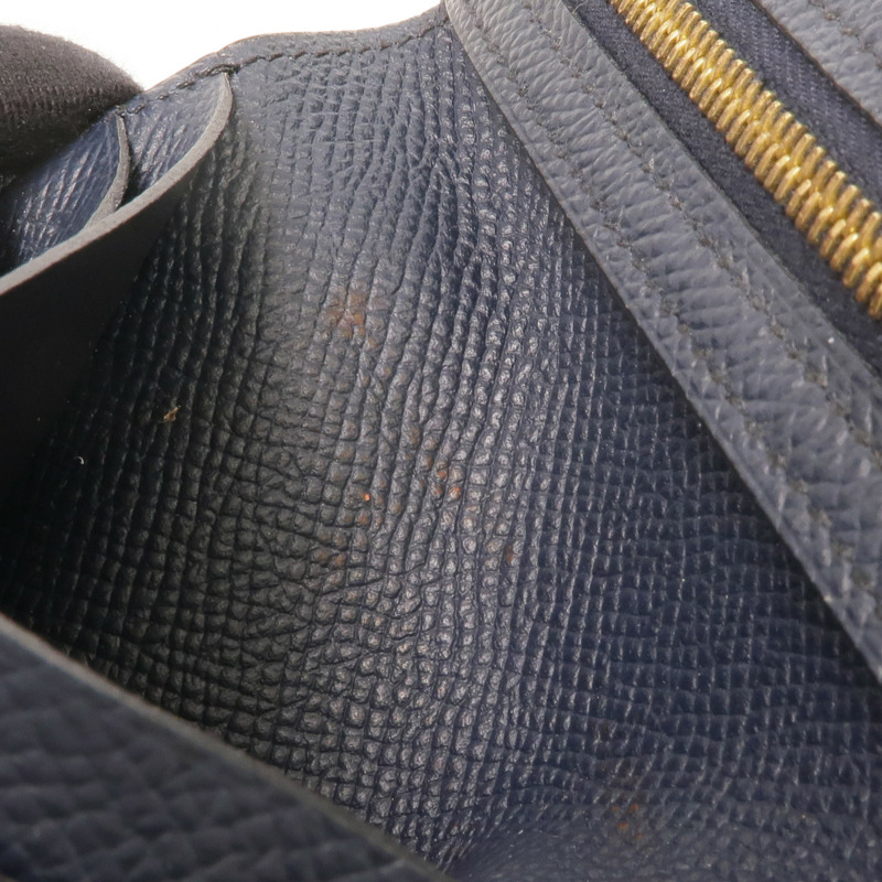 HERMES Epsom皮革Bearn Compact Wallet金扣錢包Bleu Nuit-14