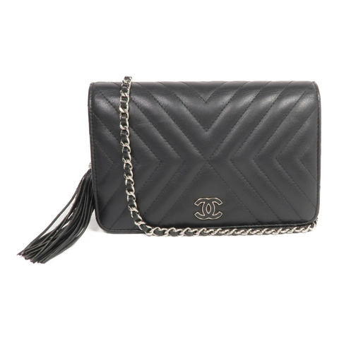 CHANEL 羊皮皮革WOC Wallet On Chain銀扣鏈帶肩背袋