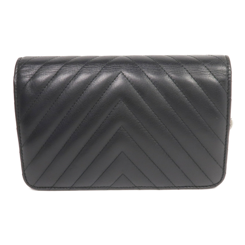 CHANEL 羊皮皮革WOC Wallet On Chain銀扣鏈帶肩背袋-1