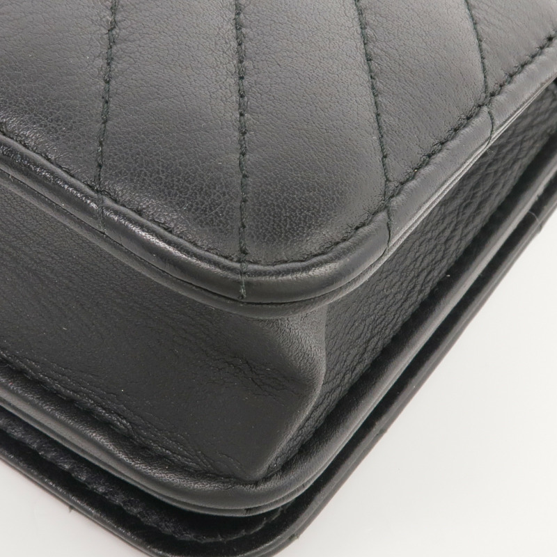 CHANEL 羊皮皮革WOC Wallet On Chain銀扣鏈帶肩背袋-7